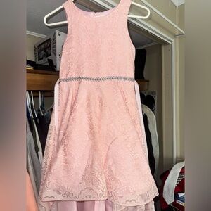 Elegant Pink Lace Kids Dress